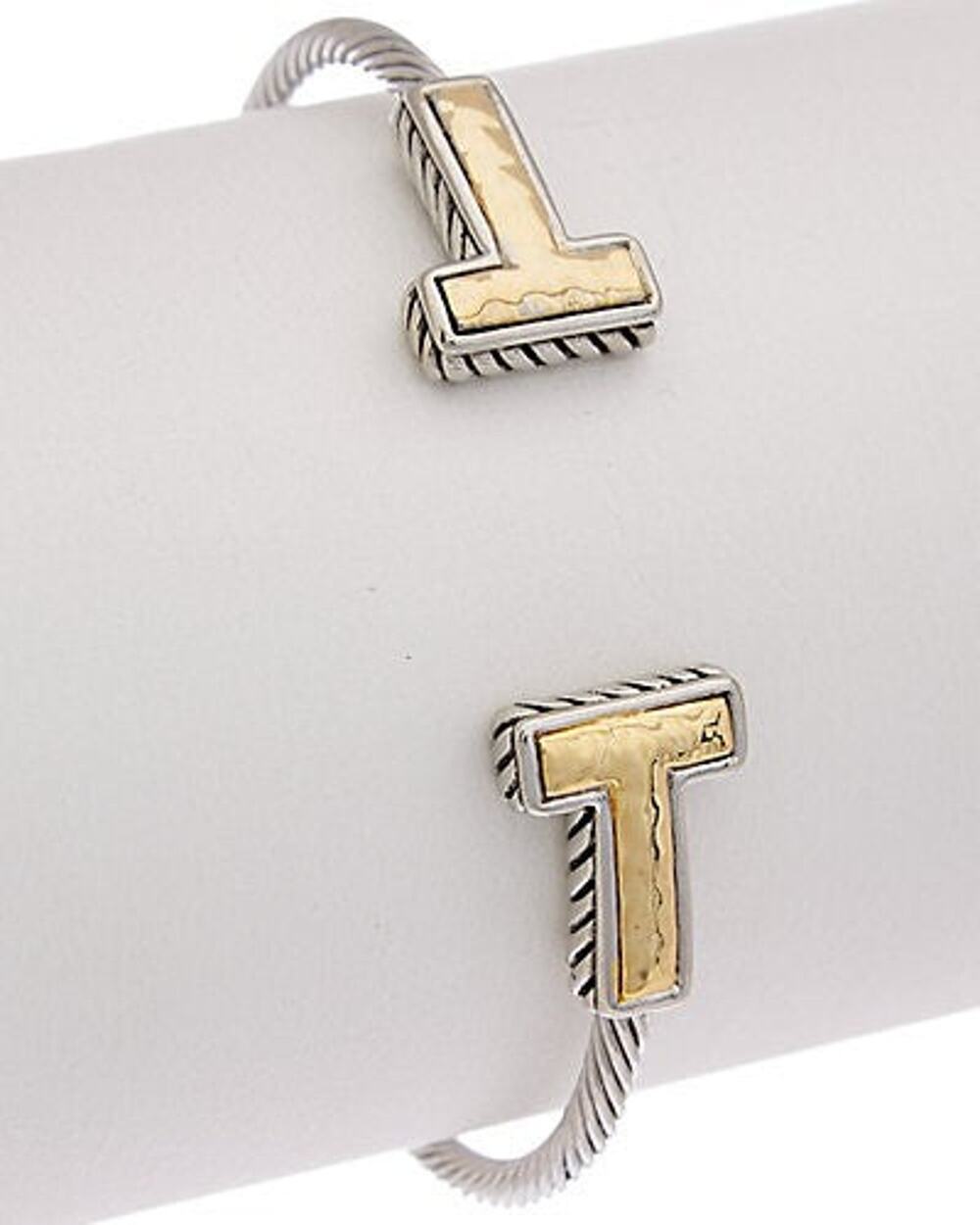 Juvell 18K Two-Tone Plated Twisted Cable Flexible in Gold - One Size